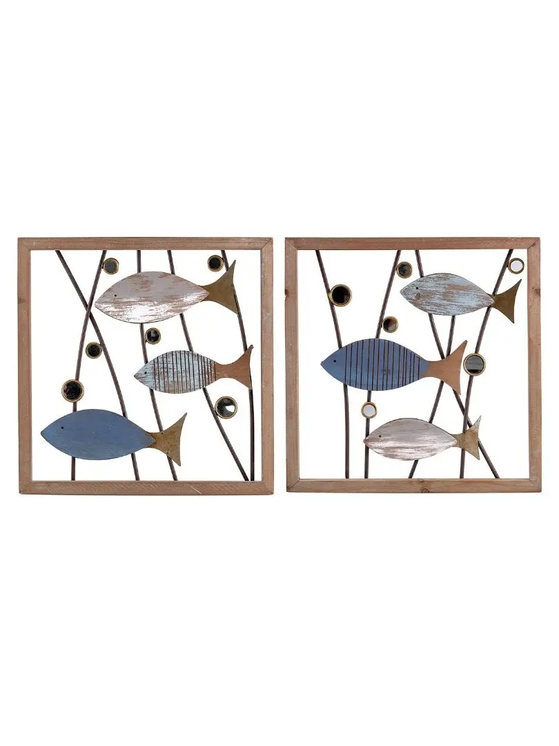 

Стильный декоративный аквариумный металлический настенный набор из 2 предметов