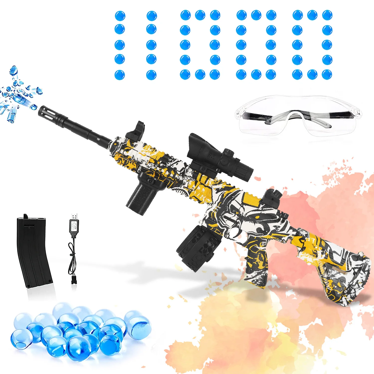 GraffitiElectricWaterBallGelBlasterToyGunM416FullAccessories