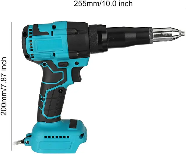 Pistola Rivettatrice A Batteria Per Makita - Senza Spazzole, Con 175 Rivetti E Adattatori