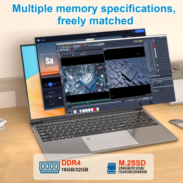 15.6 "Windows 11 Pro i7 Computer portatile da gioco PC Gamer Impronte digitali Sblocco Notebook Intel Core i7 6500U Laptop Retroilluminazione 4