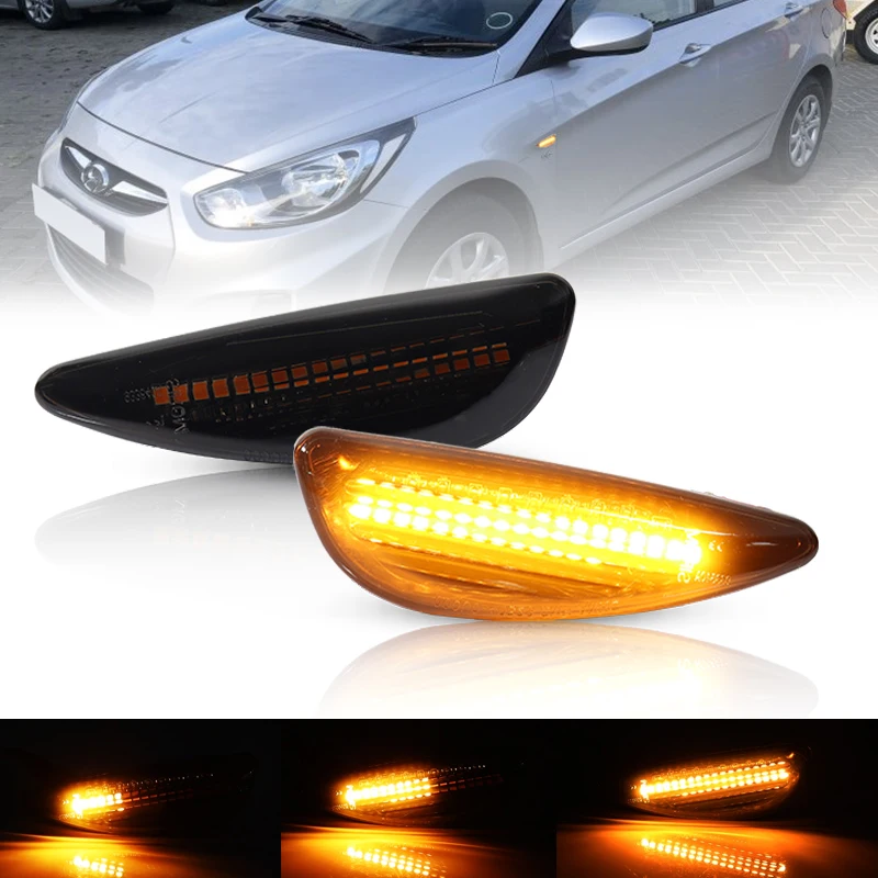 2PC Side Repeater Signal Lamp Sidemarker Assembly For Hyundai Solar Verna Accent