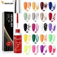 VENALISA Liner Gel 8ml 21 Colors Super Brush Glitter Neon Color Painting Gel Easy Apply French Gel Nail Art Design Drawing Gel 1