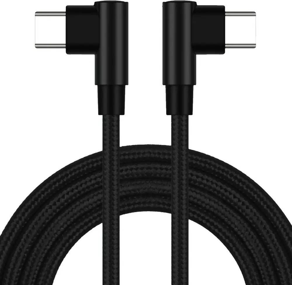 Cable USB-C 3m, MXDUO, 3m, USB-C Recto a 90°, Negro, Rápida 60W, 3A.