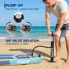 11' Inflatable Stand Up Paddle Board, 500LBS Weight Capacity, Wide Stand Up Paddle Board with Premium SUP Accessories, Non-Slip EVA Deck, for Adults & Youth of All Skill Levels, Dark Wood Grain
