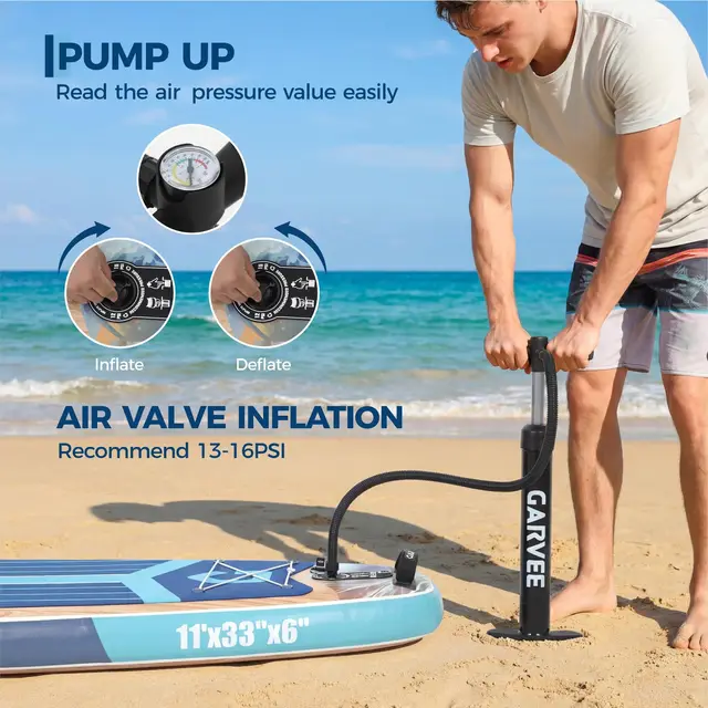 11' Inflatable Stand Up Paddle Board, 500LBS Weight Capacity, Wide Stand Up Paddle Board with Premium SUP Accessories, Non-Slip EVA Deck, for Adults & Youth of All Skill Levels, Dark Wood Grain