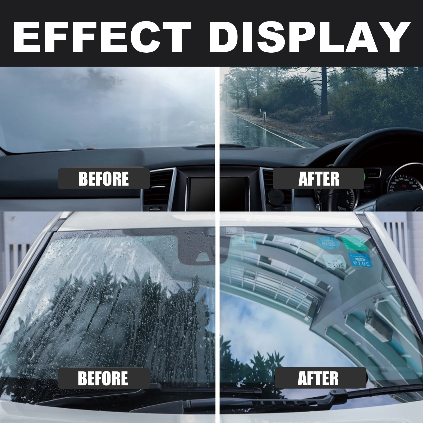 Glass Oil Film Remover Front Windshield  Cleaner Oil Film Cleaner Window Cleaner Stains Multi-functional Glasses Cleaner