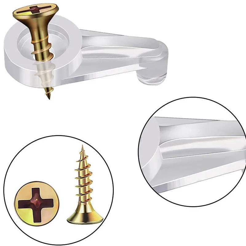 10Pcs Glass Retainer Clips Kit With Screws Different Styles Transparent Plastic Mirror Clip For Fixing Glass Bathroom Windows