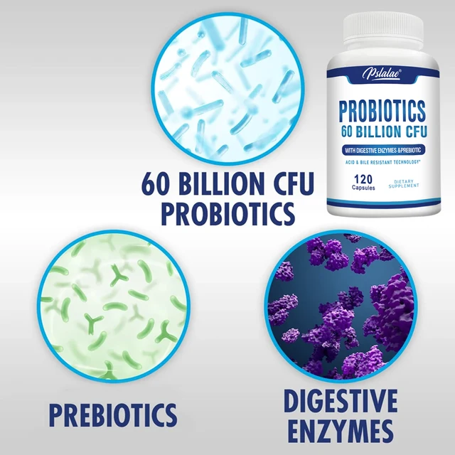 7619-359887.jpg Probiotics - Help with Intestinal Health, Nutrient Digestion, Weight Management, Bloating Relief, Calorie Control - 120 Capsules