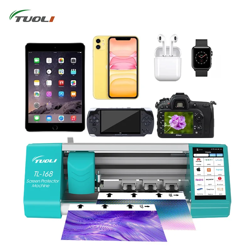 

Tuoli TL168 Fully Automatic Mobile Phone Screen Protector Cutting Tpu Hydrogel Film Cut Machine