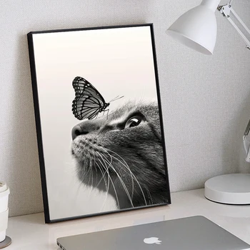 Black & White Cat Canvas 1