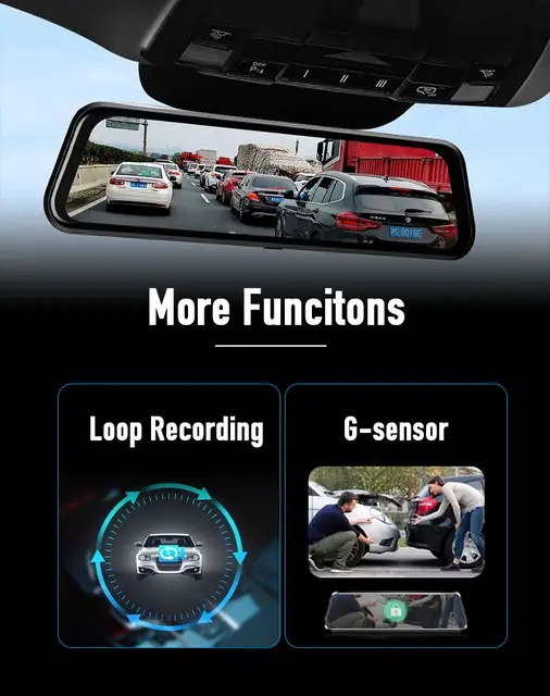 Wireless Rear Best Rear View Mirror Dash Cam Streaming Rear View