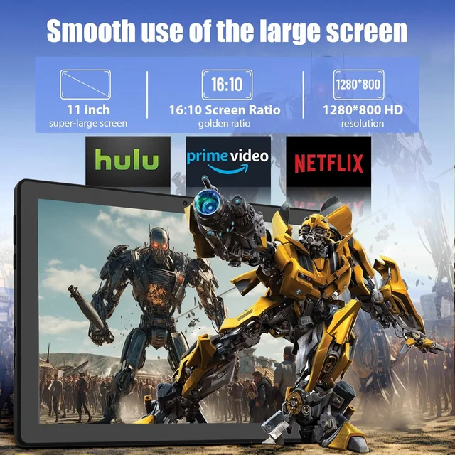 BESTSKI 11 inch Tablet Android 14 Octa-Core, 14GB RAM+64GB ROM (TF 1TB), 8200mAh, Widevine L1, WiFi 6, 8 in 1 Tablet with Set 4
