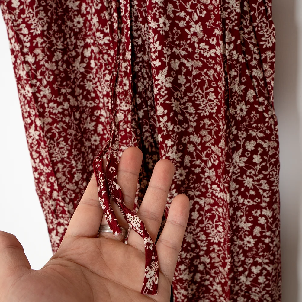 Floral Bowknot Spaghetti Strap Maxi Dress 7