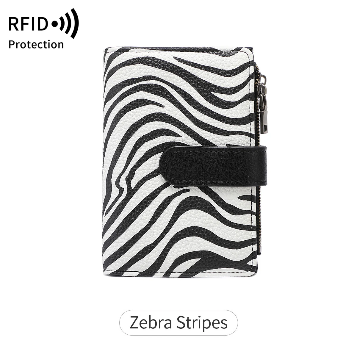 Vintage RFID Shielded Women's Trifold Wallet | Multi-functional Large Capacity Credit Card Holder with Zip Pockets & Snap Closure