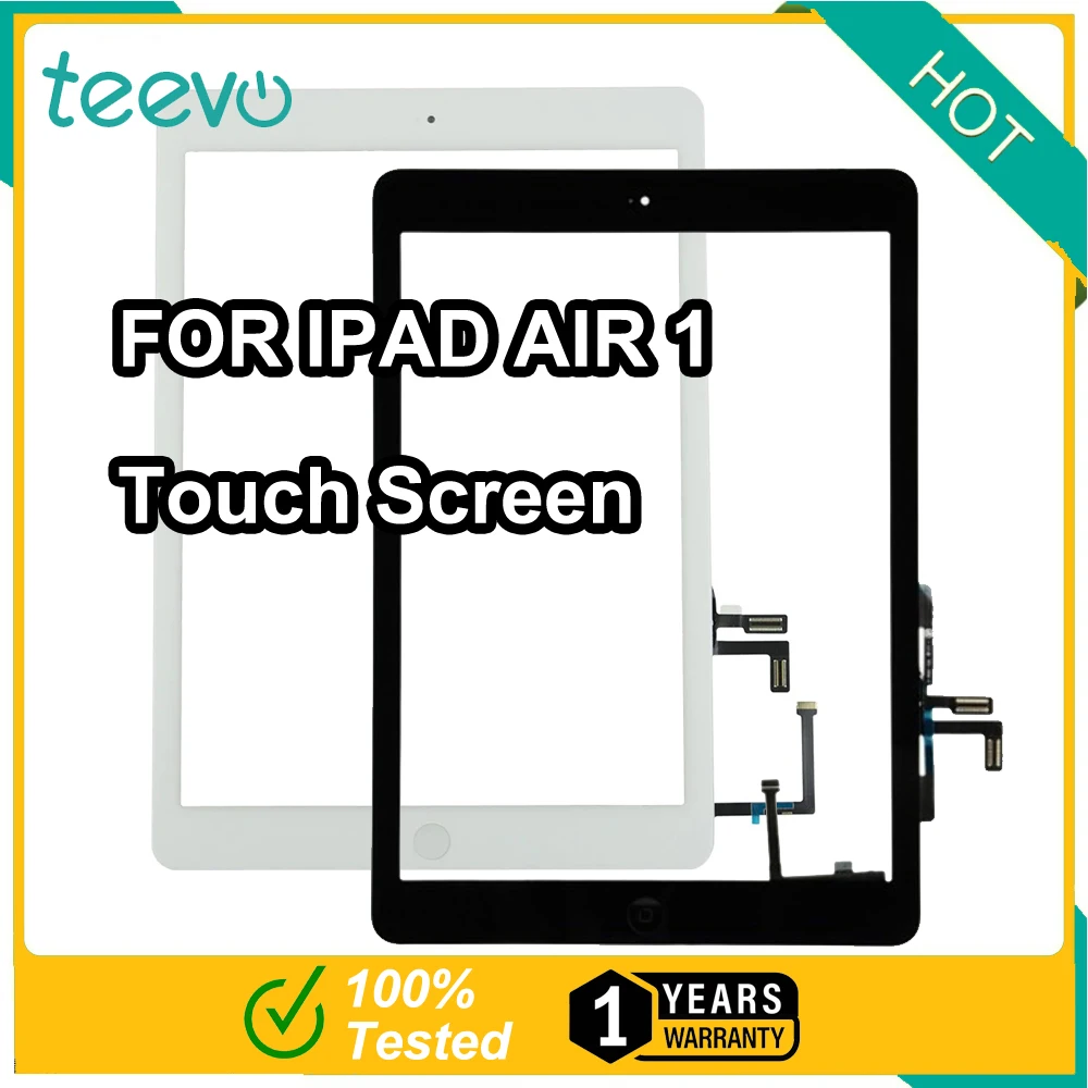 

Teevo For iPad Air 1 9.7" Touch Screen Digitizer with blank home button camera bracket adhesive A1474 A1475 A1476