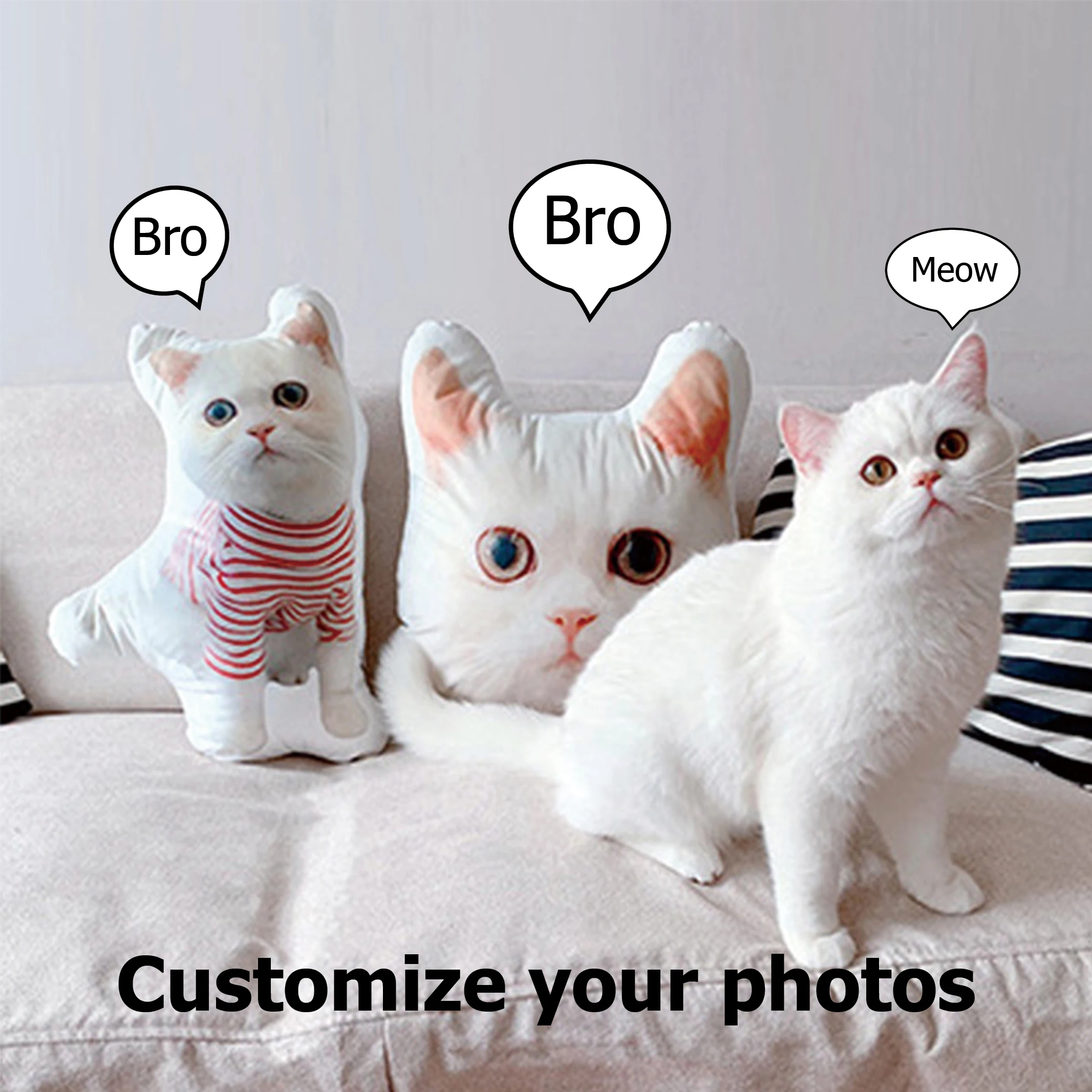 Personalized Photo DIY Pet Cushion Dog Cat Plush Toys Custom Washable Puppy Picture Pillow Memorial Stuffed Animal Birthday gift 3