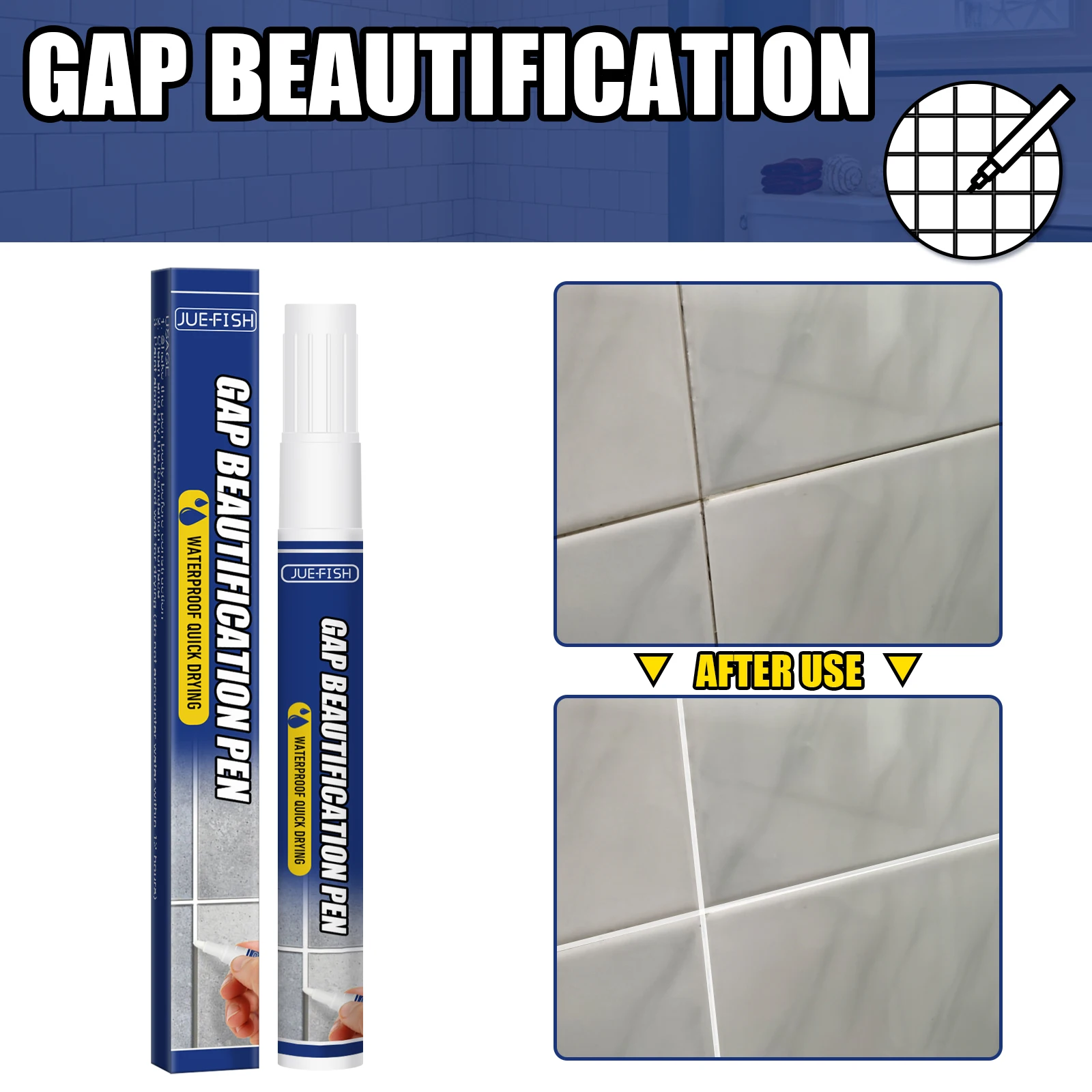 Waterproof Tile Gap Paint Pen for Kitchen Bathroom Floor