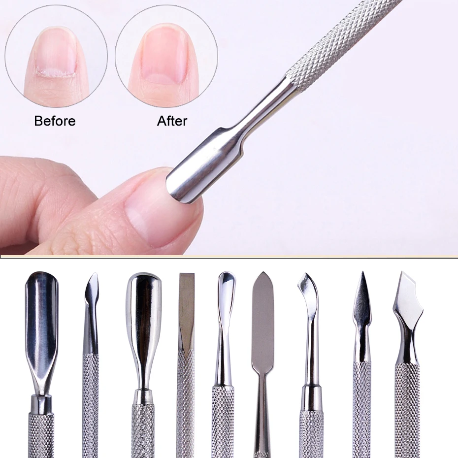 1pcs Double ended Cuticles Nails Pusher Dead Skin Remover Pedicure ...