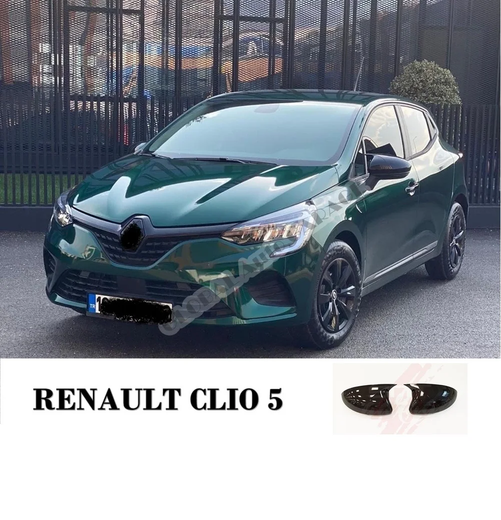 Per Renault Clio 5 Bat Mirror Cover 2019 2020 2021 Piano Lucido Nero 2 Pezzi Wing Car Styling Accessorio Auto Sport Universale