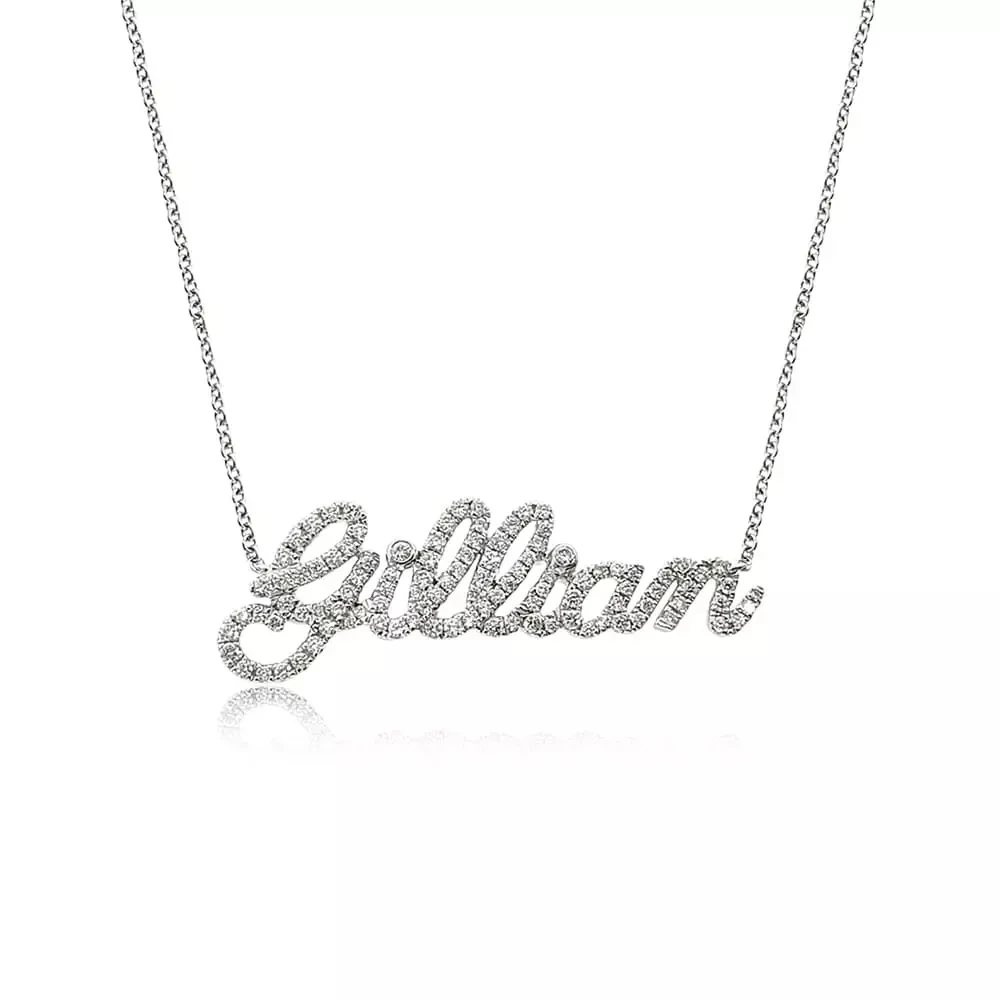 

Custom Diamond Script Name Necklace Gold Personalized Necklaces Gift For Women