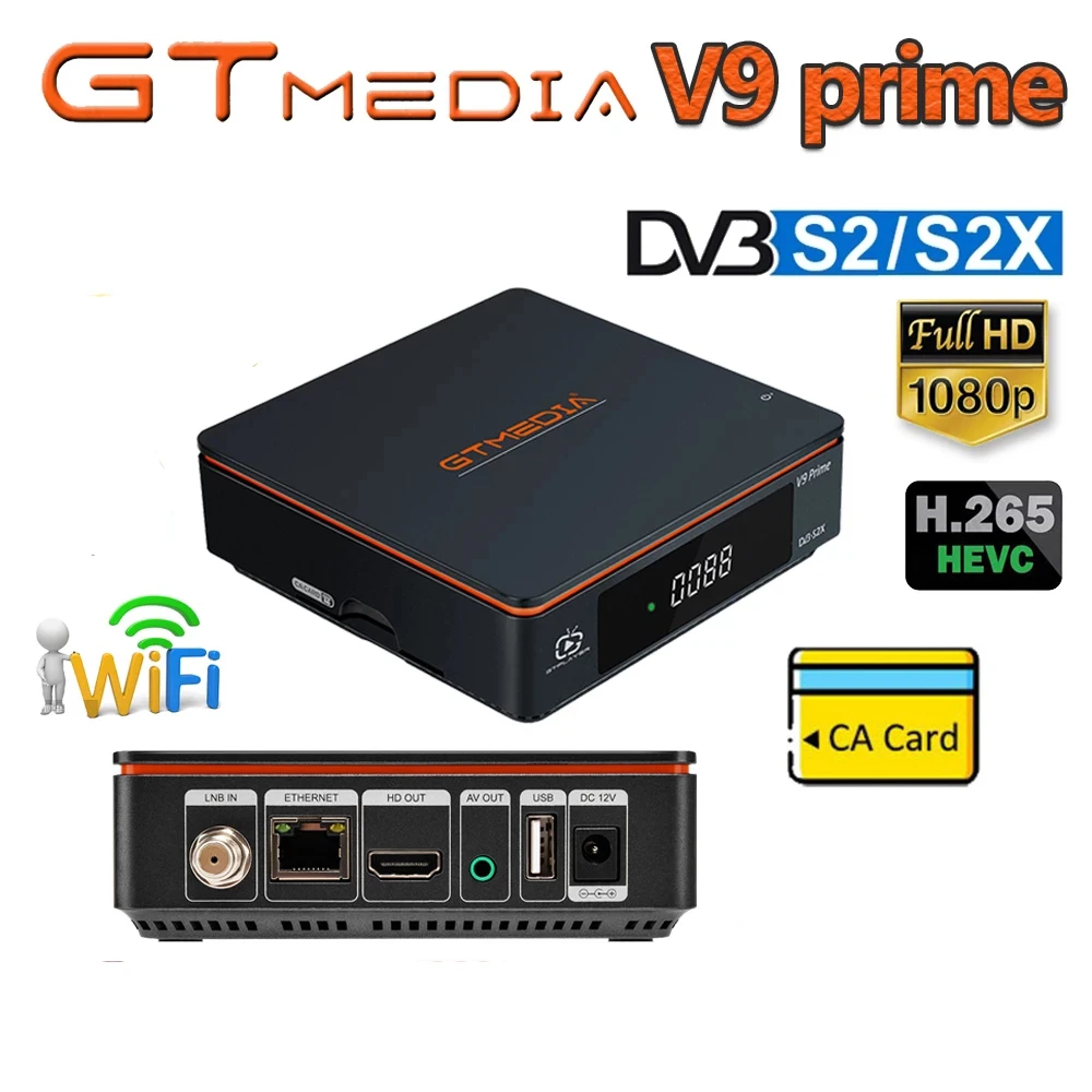

GTMEDIA V9 Prime Satellite Receiver Support DVB-S/S2/S2X H.265 Upgrade By GT V9 Super V8X Built-in WiFi TV Box Decoder