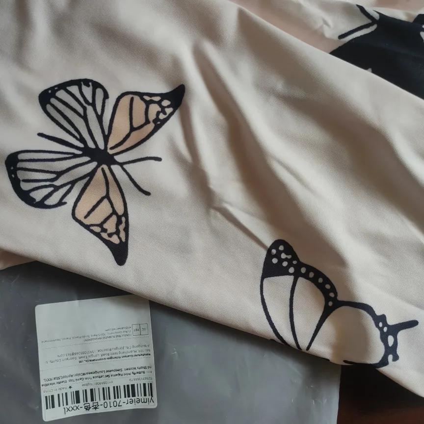 Elegant Butterfly Print Pajama Set with Cami & Shorts photo review