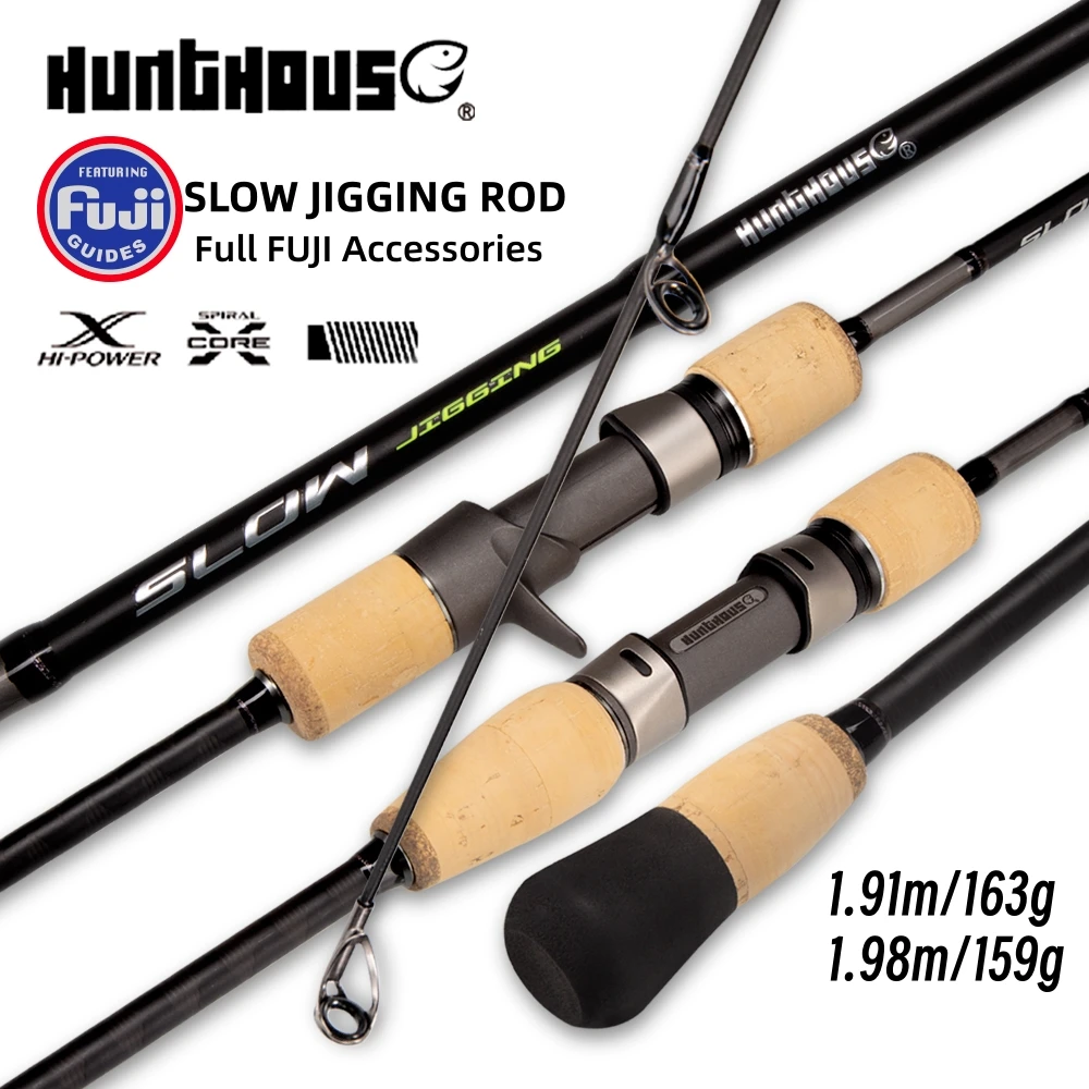 

Hunthouse Slow Pitch Jigging Fishing Rod 1.91m/1.98m Spinning Casting Rod Fuji Guides 1.5 Sect Premium Wood Grip Sea Ocean Boat