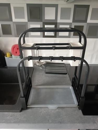 Sleek Storage Solution: Stainless Steel Knife Holder and Cutting Board Rack for a Neat and Tidy Kitchen photo review