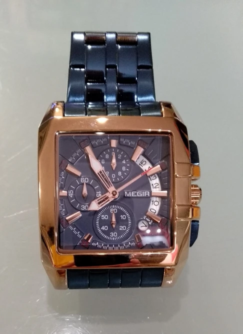 Megir new business men's quartz watches fashion brand chronograph wristwatch for man hot hour for male with calendar 2018