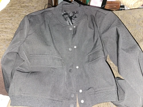 MUJER 2025 Woman Bomber Jacket White Autumn Winter Button Cropped Jackets for Women Fashion Long Sleeve Women Coats Outerwears photo review