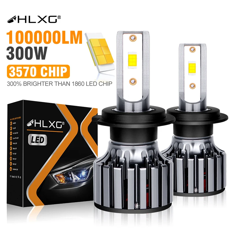 HLXG-bombilla LED para faro delantero de coche, luces antiniebla Turbo para  vehículo, Canbus, 300W , 100000LM , H1, H4, H8, H9, H11, HB4, HB3, 9005,  9006, 9012, para seat leon mk3, suzuki