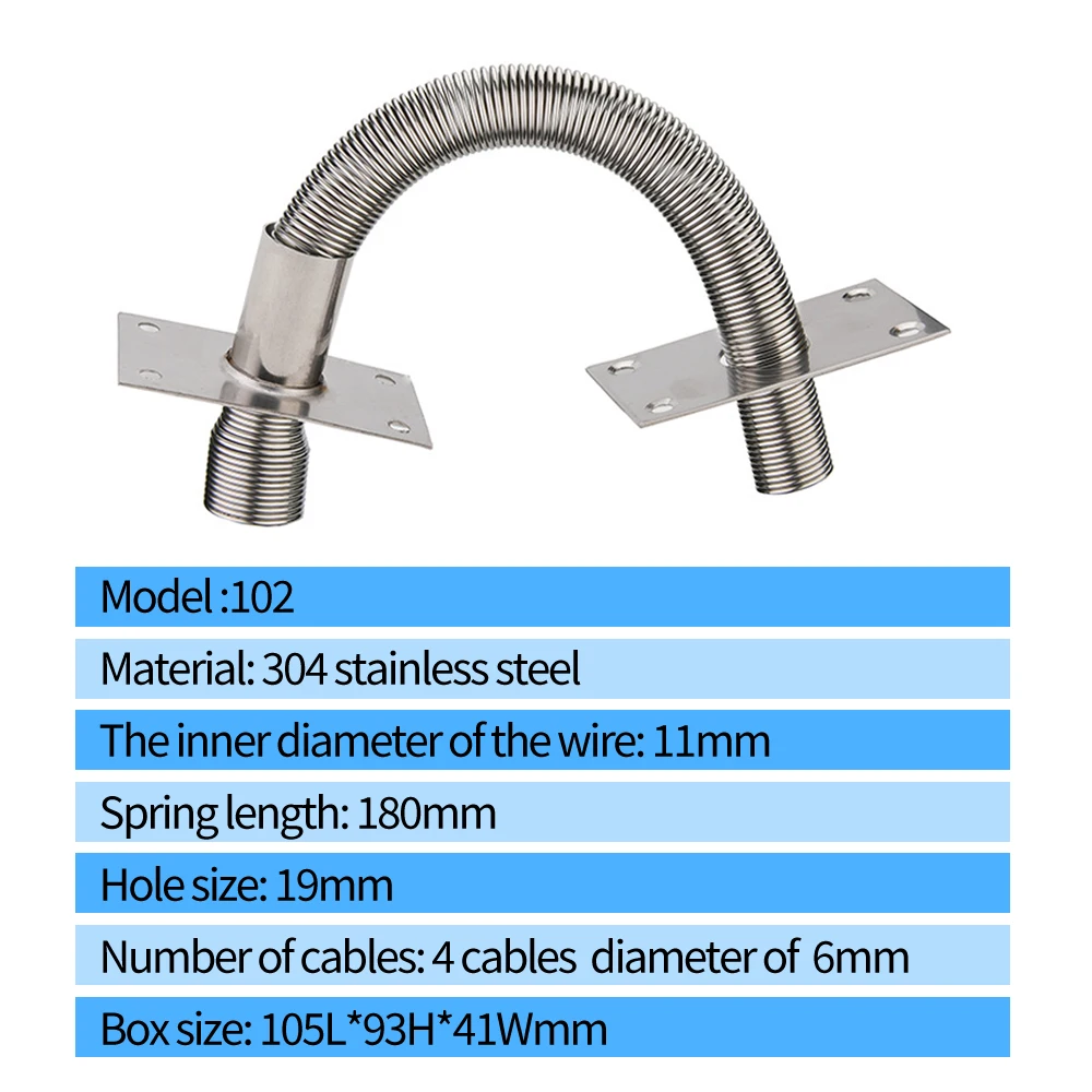 Metal Wire Pipe Springe Sleeve Cable Protector Door Loop Expose Mounting Protect