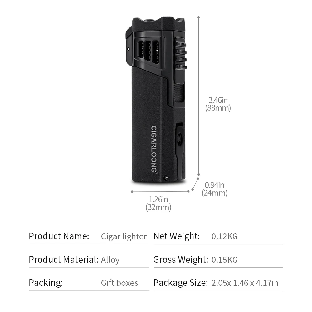 Cigar Lighter Multifunctional portable Straight flush cigar drill Top