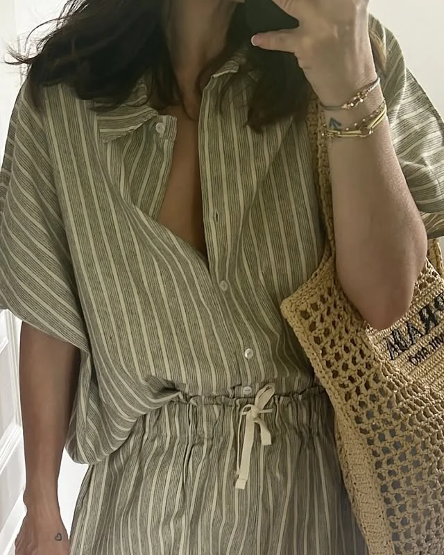 Chic Striped Women's Two-Piece Shorts Set for Effortless Style photo review