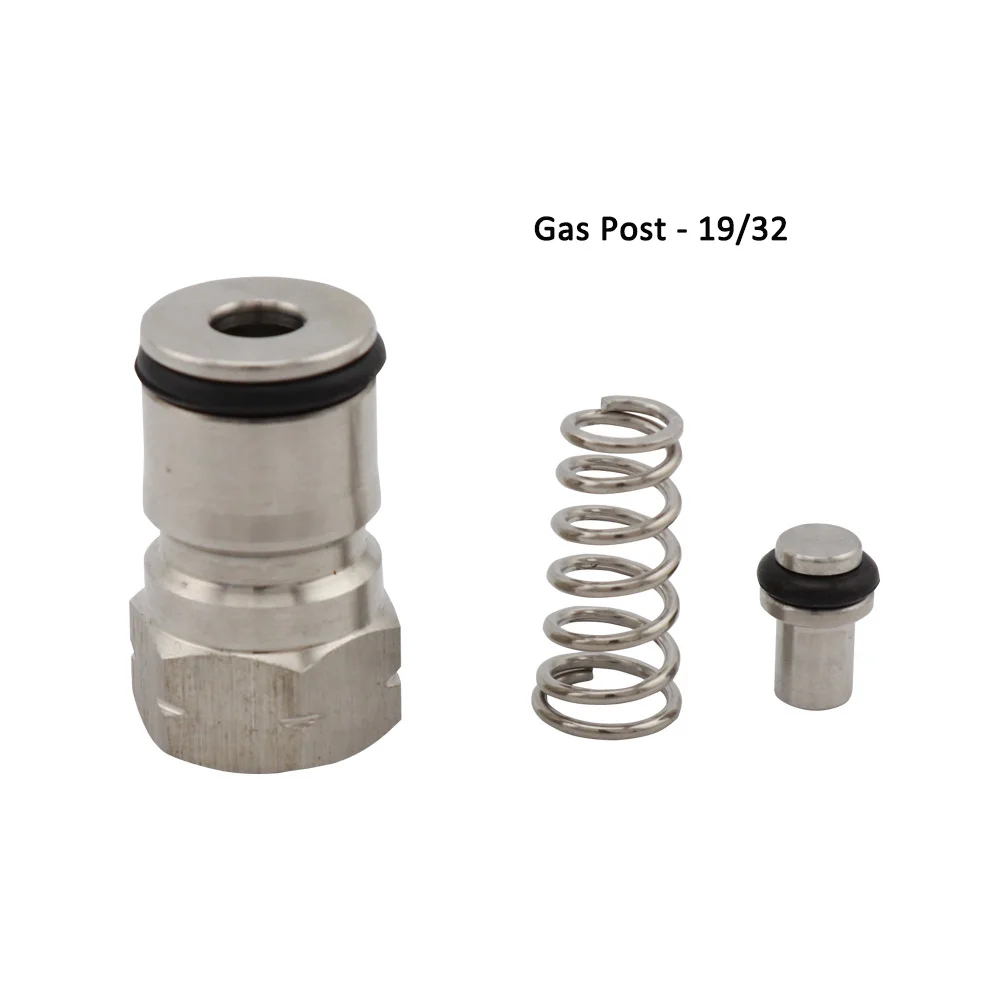 Beer keg connector Cornelius Type Keg Ball Lock Post & Poppet Female Thread Gas Liquid Post 19/32"-18 & 9/16"-18