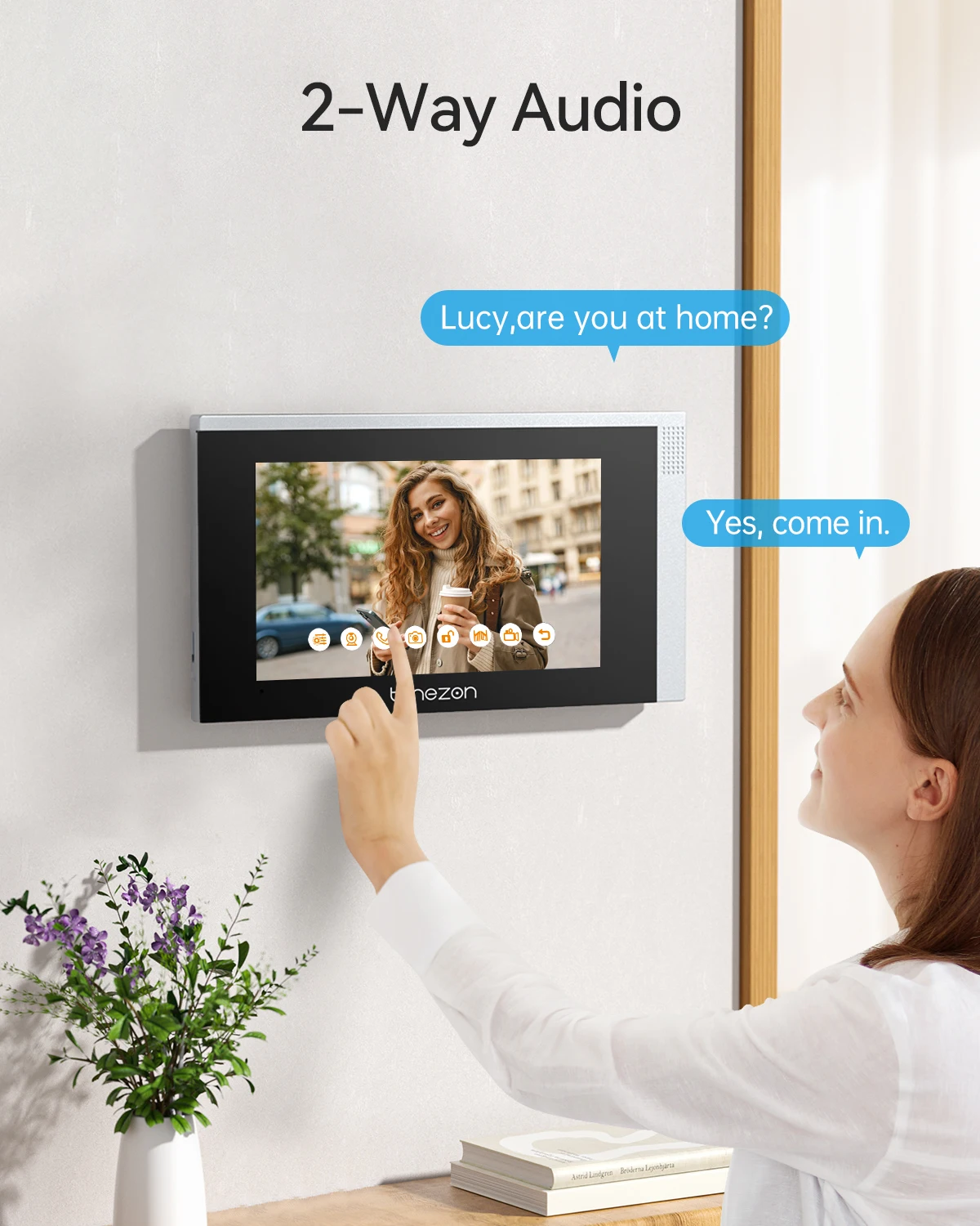 TMEZON Videocofono WiFi Con Smartphone App, 2 Fili Video Cofono Con 7'' Monor Touchscreen E Video Doorbell Esterno Cablata Telecamera Visione Notturna,APP/Carta RFID Unlock - Foto 5