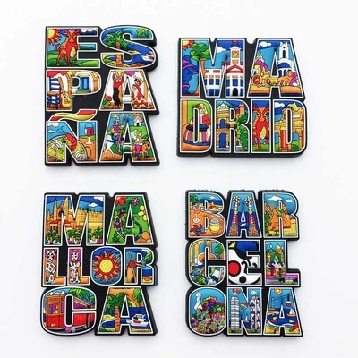 Barcelona Madrid Mallorca, Spain 3D Fridge Magnet Sticker Travel Souvenir  Kitchen Home Decoration