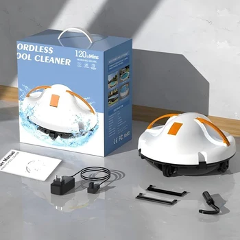 2025 Aggiornamento Robot Automatico Pulitore per Piscina IPX8 Impermeabile 5200mAh Doppio Motore Aspirapolvere per Piscina, Tempo di Esecuzione di 120 Min Auto-Parking