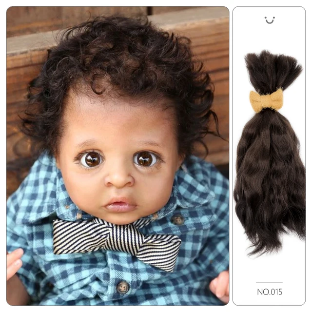 「natural curly hair」Witdiy brand reborn doll wig mohair is as soft as lanugo hair and uses safe dyes, so feel free - No.015, 50g