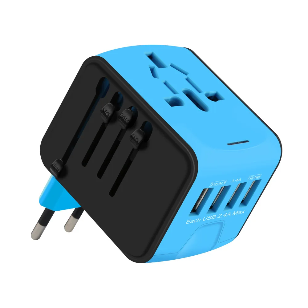 

Universal Travel Plug Adapter 4 USB Port World Travel AC Power Charger Adapter AU US UK EU Converter Adapter USB Charger New