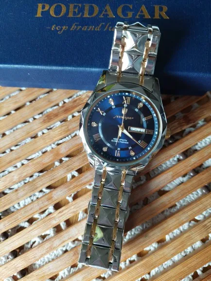 POEDAGAR Top Luxury Men Quartz Watch Waterproof Luminous Stainless Steel photo review