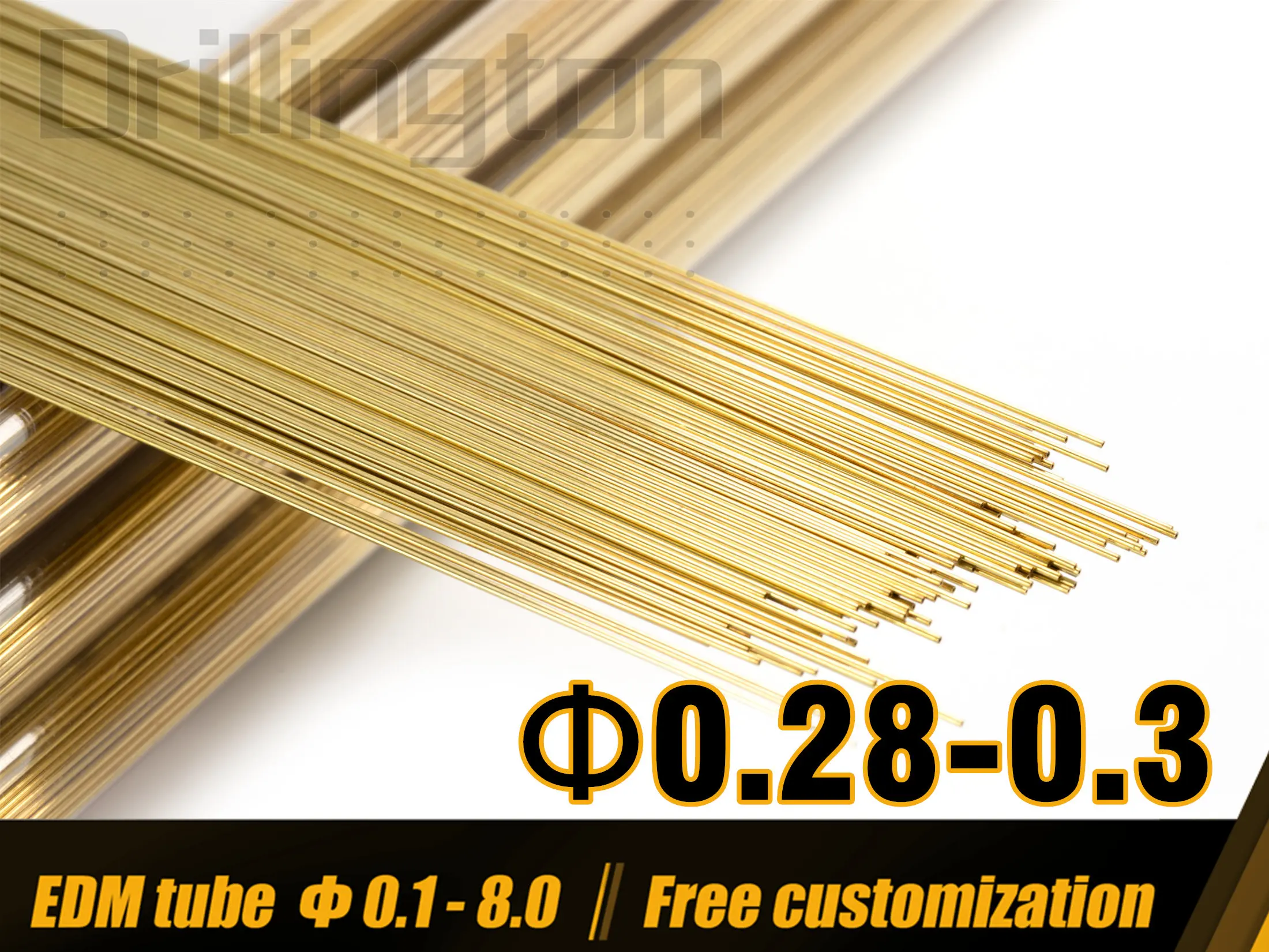 

Drillington EDM Tube Brass Tube Copper Tubes High Precision 0.28 0.29 0.3 L 200 400mm Single Hole Electrode Tube for EDM Machine