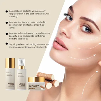 Eelhoe 1set Wild Yam Moisturizing Face Care Set Skin Nourishing Rejuvenating Oil Control Dark Spots Remover Brightening Face Set 1