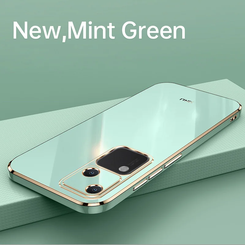Vivo V30 V2318 Custodia 6D Placcatura Paraurti in silicone Morbida TPU Cover posteriore Antiurto Custodia opaca per Vivo V30 VivoV30 5G V2318 - Image 2