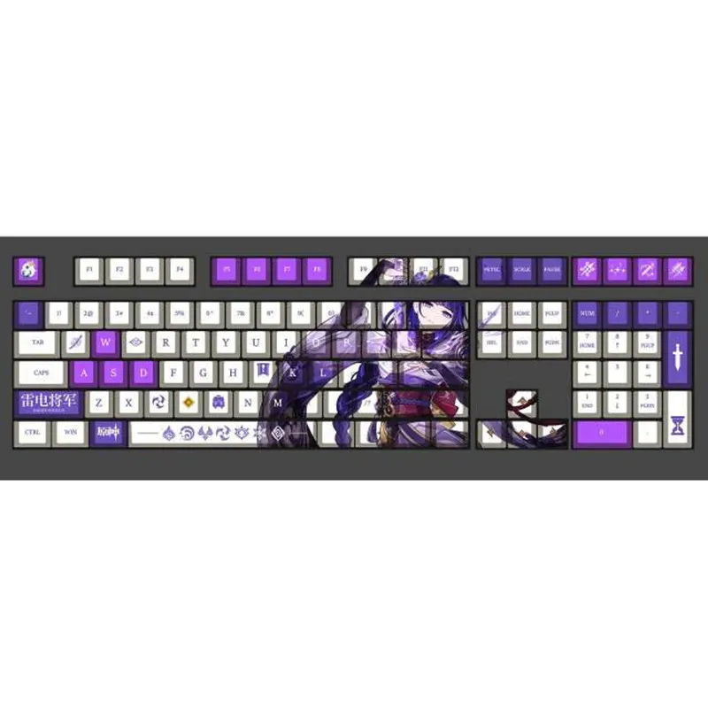 

Клавиши Cyberpunk с 122 клавишами, OEM профиль, клавиатура PBT DYE - SUB MX Switch, Игровая клавиатура 61/64/68/84/87/96/98/104/108