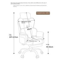 Comfortable Sedentary Ergonomic Chair Latex Pads Steel Feet PU Leather