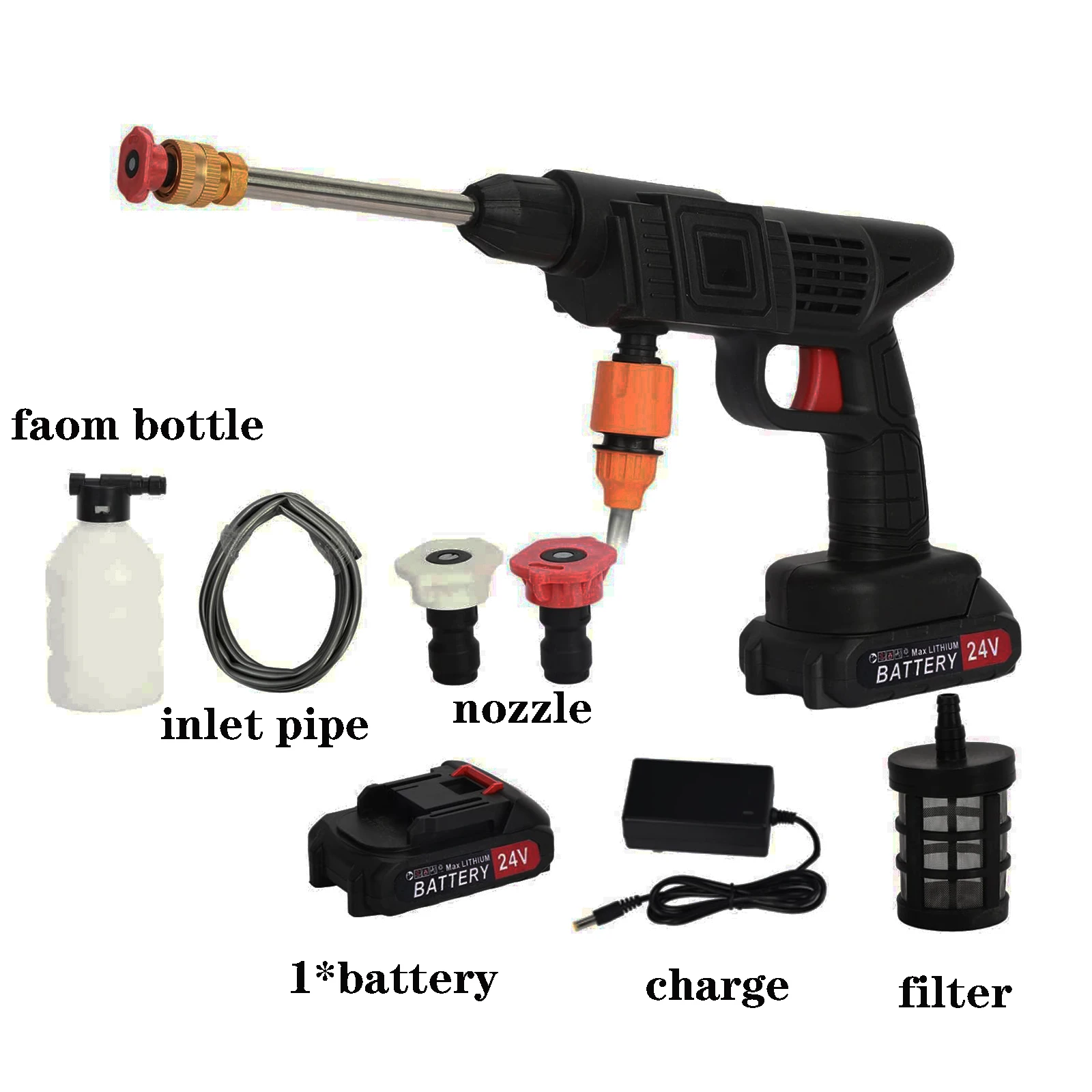 Electric High Pressure Washer Rechargeable Car Wash Gun Cordless