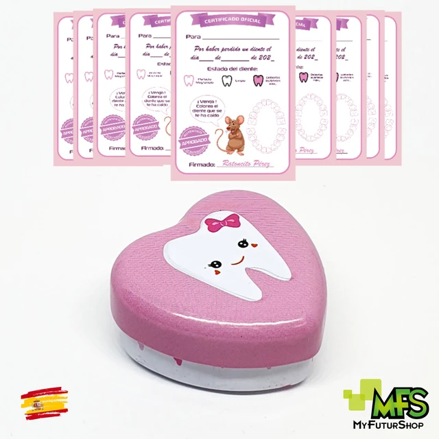 MFS Myfuturshop - Puerta mágica Ratoncito Pérez, Caja para el Diente,  Escalera, 4 certificados de Diente Limpio. Regalo Original para niño y  niña.