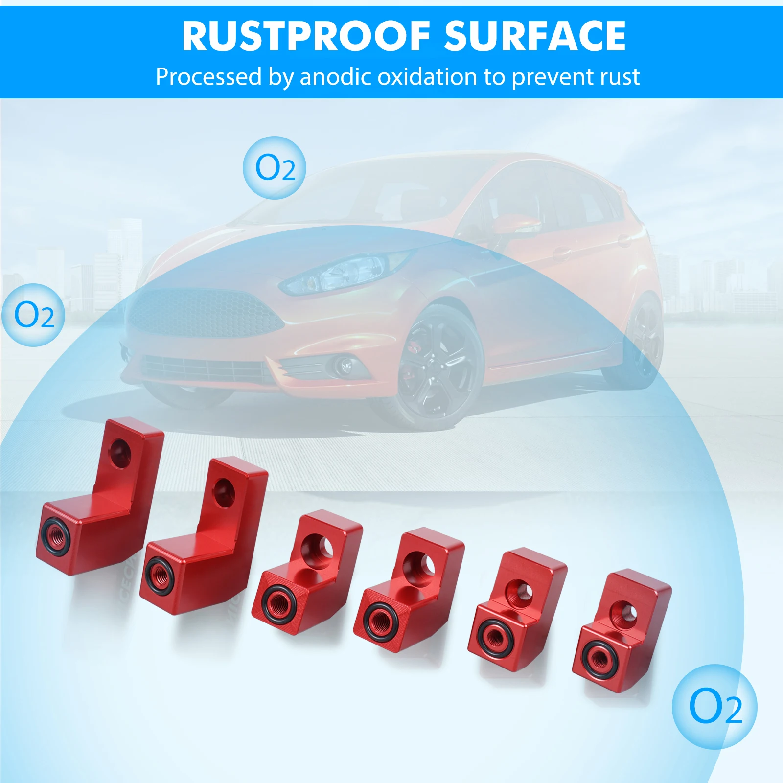 Car Rear Wing Spoiler Bracket Kits for Ford Fiesta ST MK7 Mk6 car rear wing spoiler