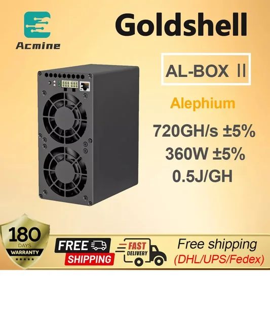 Goldshell коробка AL 2 ii 720G 360W ALPH Alephium Blake3 алгоритм с блоком питания 2